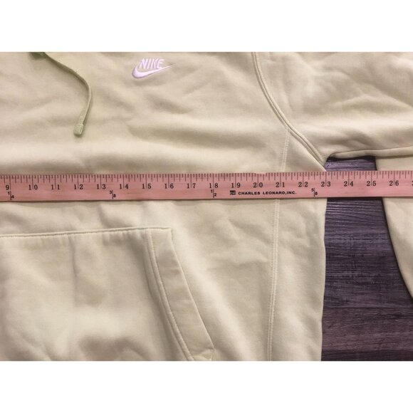 Nike Sportsweaqr Mens Medium Lime Green Hoodie Sweatshirt Pullover - Picture 4 of 5